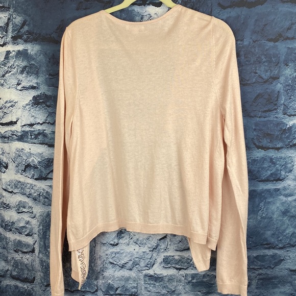 Gap Silk Blend Sequin Waterfall Draped Open Front Cardigan - Picture 5 of 7